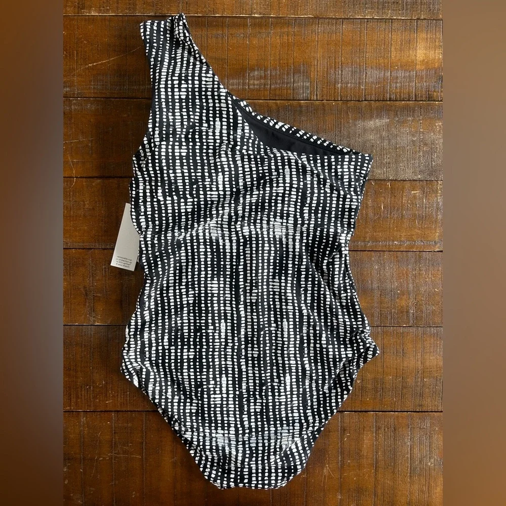 Calvin Klein One Shoulder Slimming Print 1pc Swimsuit‎ 12 Large